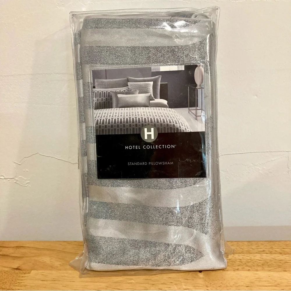 Hotel Collection Long Links Silver Standard Pillowsham New Old Stock